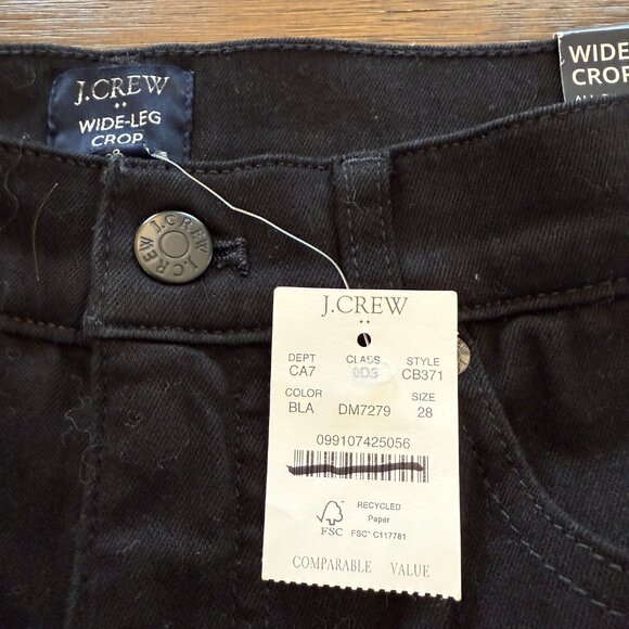 J. Crew Tall black wide-leg crop jean in all-day stretch Size 28 - Picture 4 of 12